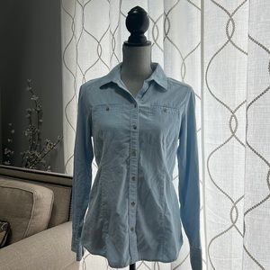 Medium light blue collared button up